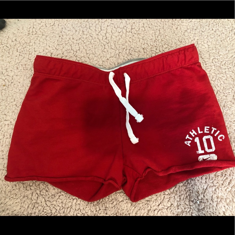Red and white soft short shorts
